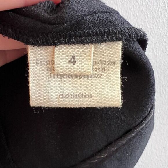 L'Agence Womens 4 Black Slip Dress Lambskin Bodice V Neck Back Zipper Sleeveless - Picture 10 of 13